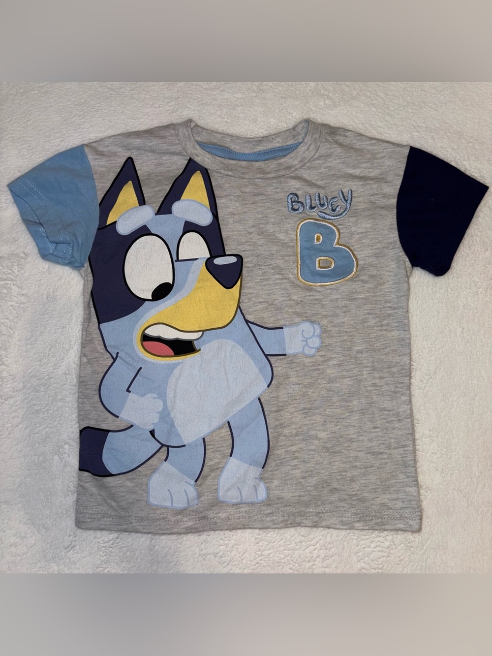 Bluey Short-Sleeve Graphic Tee for Kids - Light Gray & Blue